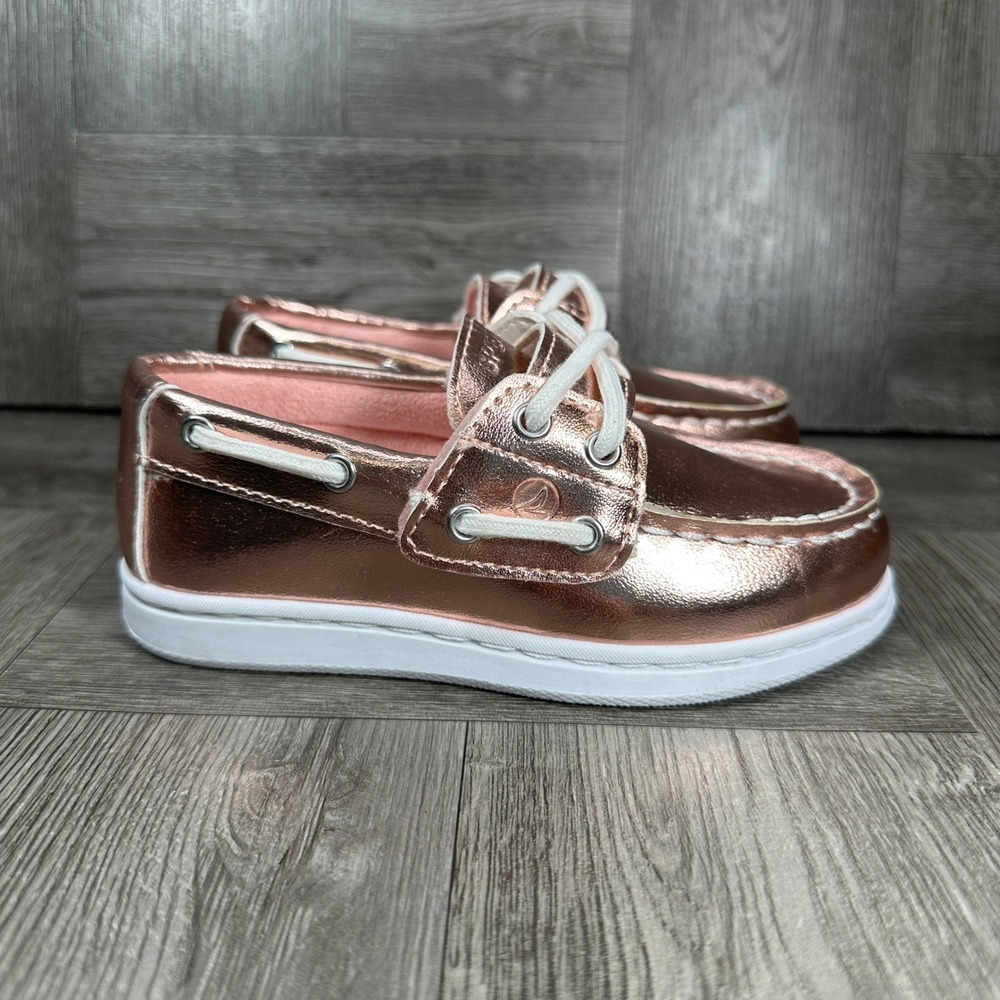 Sperry Boat Shoe Authentic Original Kids 8M Rose Gold Metallic NEW YBDGT38618